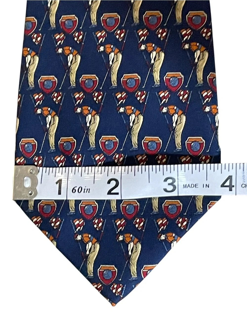 Salvatore Ferragamo Golfer Putting Classic Old Money Luxury 100% Silk Tie